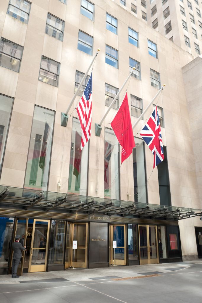 Street view  of Christie's auction house in New York, 2017.